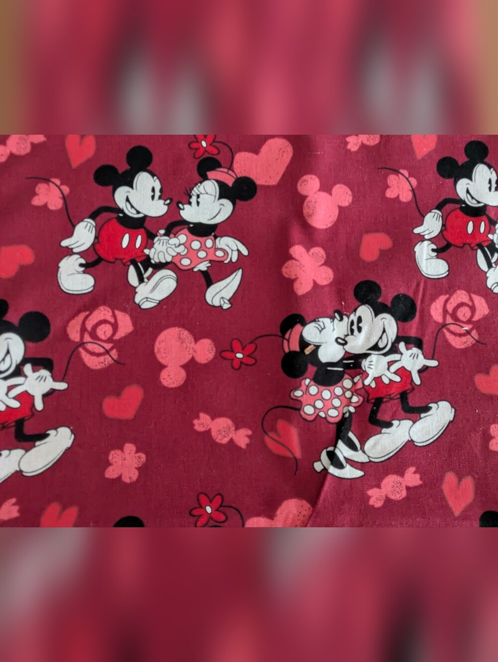 Fabric: Mickey & Minnie Love - Disney for Springs Creative Group 44"w by 20"l